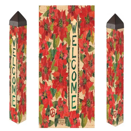 Painted Poinsettias Art Pole 20 Inches {1}