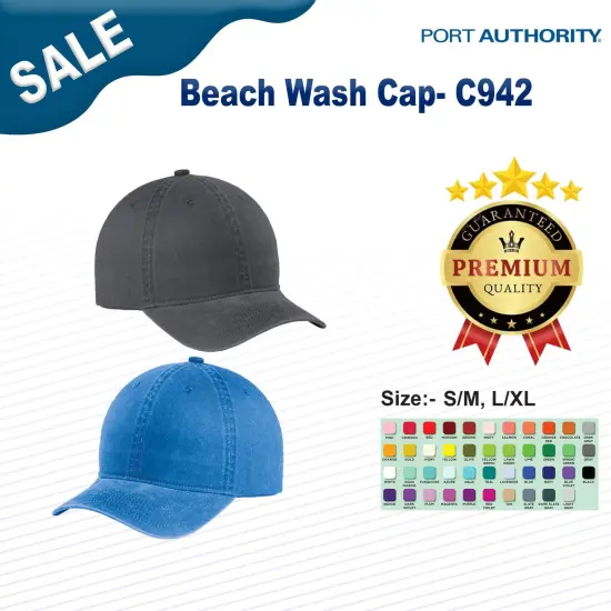 Port Authority&reg; Beach Wash Cap Coal {3}