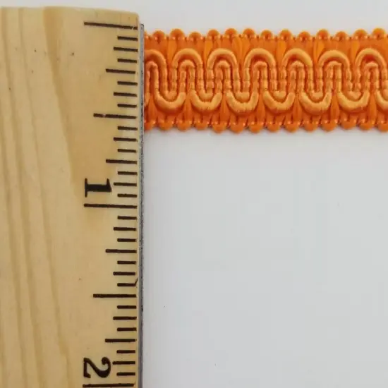 1/2" Scroll Braid Gimp w/ Backing - 12 Continuous Yards - Many Color Options! Orange {2}