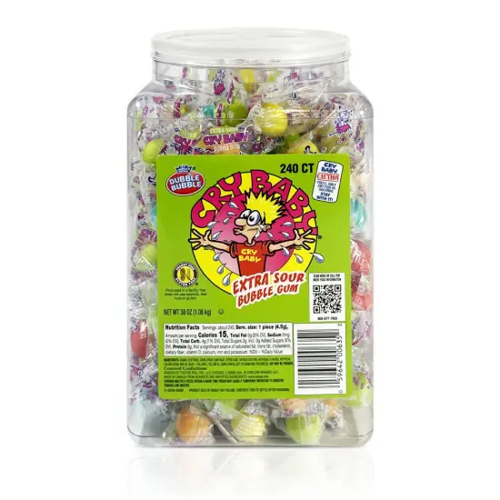 Cry Baby Nitro Sours Bubble Gum 9Pc 24Ct {1}