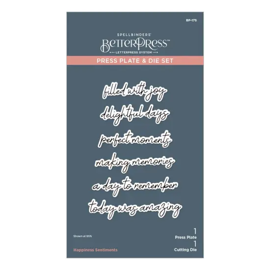 Spellbinders BetterPress Press Plate & Die Set-Happiness Sentiments {1}