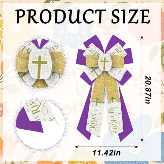 He is Risen Words Ribbon Bows Retro Easter Decor Bows for Easter Indoor Outdoor Decoration {2}