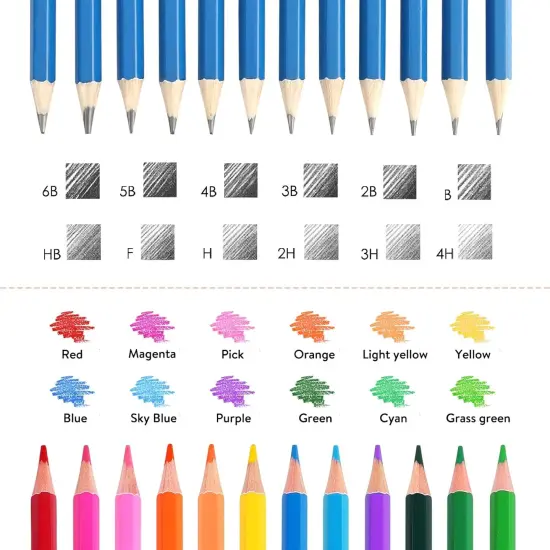 Profession Sketch Pencils & Colored Pencils for Kids and Adults Drawing Pencils Set {2}
