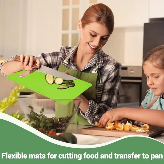 Kitchen Cutting Board Set of 3, Plastic Cutting Boards with Easy Grip Handle for Kitchen Cooking, Non Slip Cutting Mat Pad for Meat, Fruit, Vegetables, 12 Inch by 8 Inch {4}