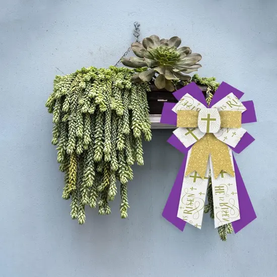 He is Risen Words Ribbon Bows Retro Easter Decor Bows for Easter Indoor Outdoor Decoration {4}