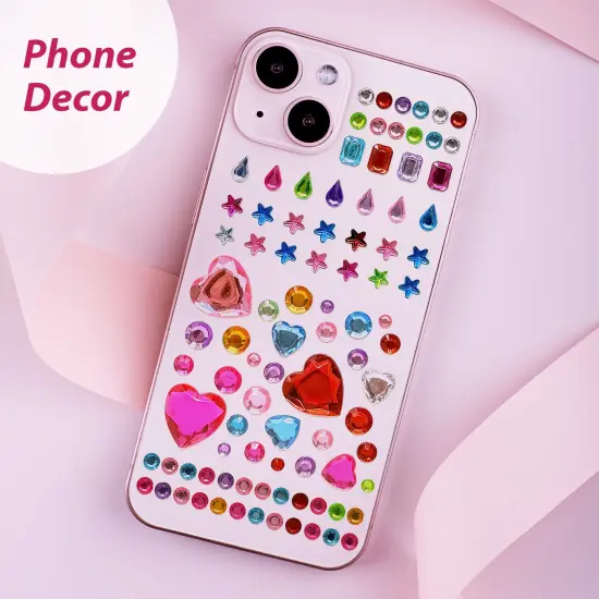 Wrapables 1154pcs Acrylic Self Adhesive Crystal Rhinestone Gem Stickers, DIY, Arts & Crafts Supplies (9 sheets), Assorted {3}