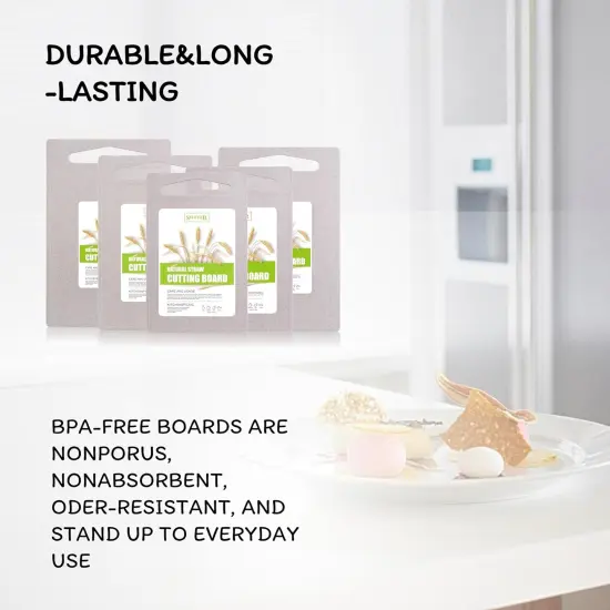 Cutting Board for Kitchen, Wheat Straw Fiber Cutting Board, Dish Washer Safe, w/Juice Grooves for Meat, Veggies, Easy Grip Handle, Non-slip Surface Eco-friendly Serveware Accessories(10&lsquo;x6.3&rsquo;) {2}