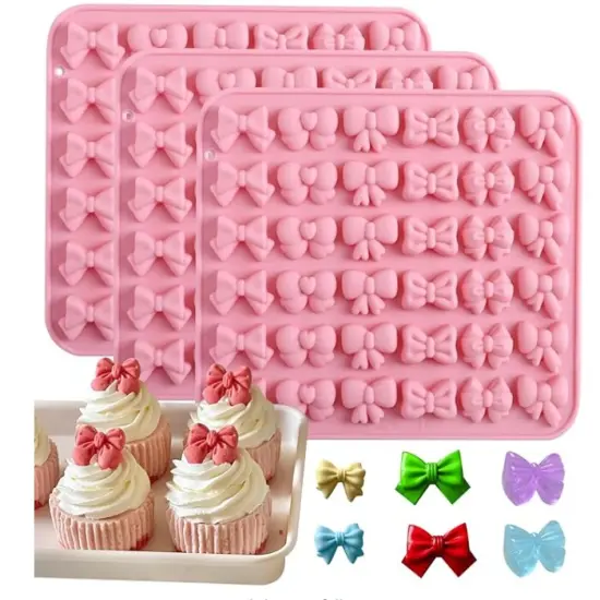 Bowknot Pink Cand Silicone Mold {1}
