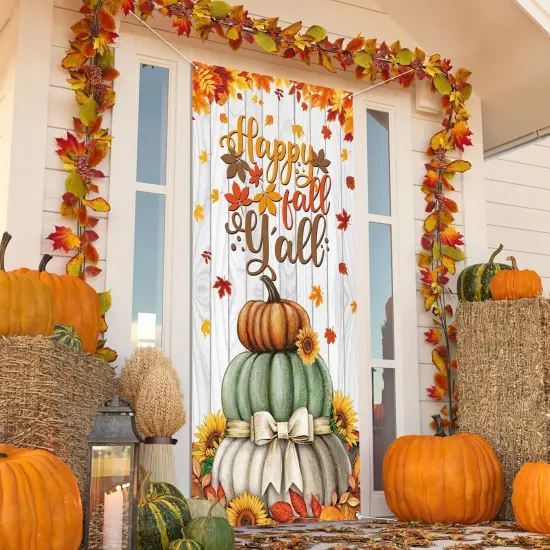 Fall Door Cover Happy Fall Yall Outdoor Decor {4}