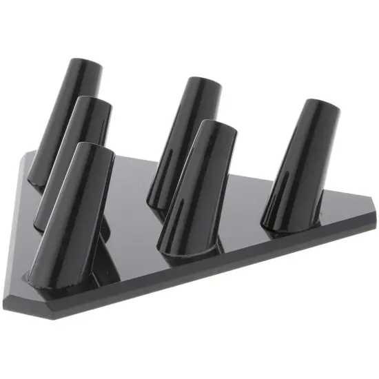 Plymor Black Acrylic Ring Finger Display, Six, 5.5" W x 5" D x 1.75" H {2}