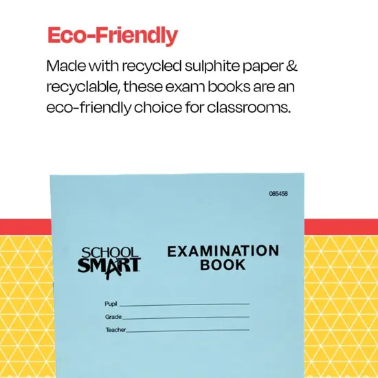 School Smart Examination Blue Books, 7 x 8-1/2 Inches, 8 Pages, Pack of 100 {7}