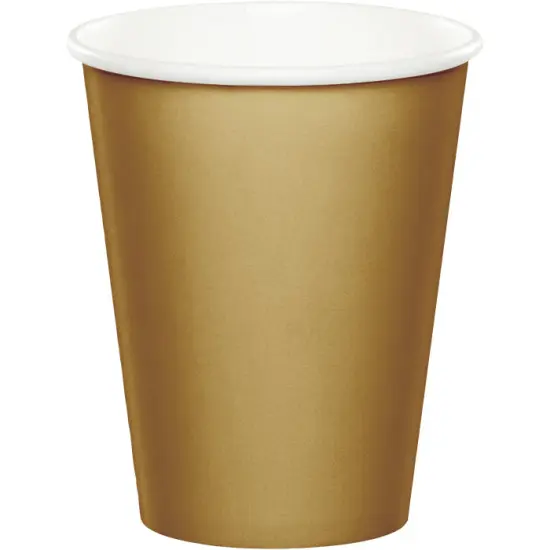 240 pc Bulk Glittering Gold 9 oz Hot & Cold Cups {1}