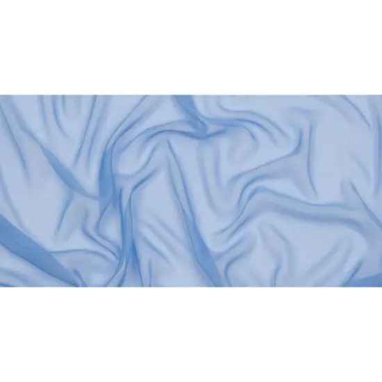 1 Yard Silk Chiffon Solid Regatta Blue Fabric Lightweight 44 Inch Width {3}