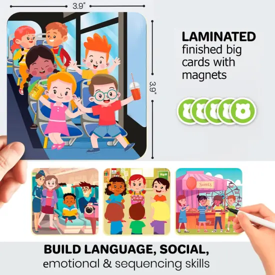 QUOKKA Sequence Speech Therapy Toys for Toddlers 3-4 - Autism Learning Materials Toys for Kids 5-7 | Create a Story Cards | Sentence Building | ABA Therapy | Social Skills | Storytelling Picture Game {2}