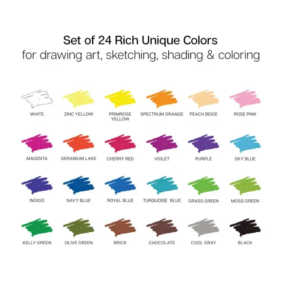KINGART&reg; Colored Pencil Set, 24 Colors {3}
