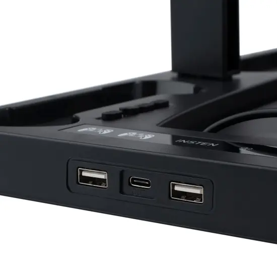 For PS5 Stand and Cooling Station with Dual Controller Charging Dock Charger, Cooling Fan, Headphone Holder, Video Game Storage, USB Hub Black {6}