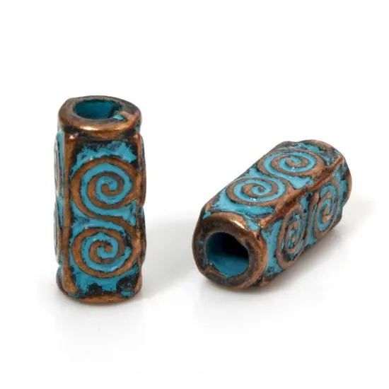 *50* 11x5mm Copper Patina Tube Beads {4}