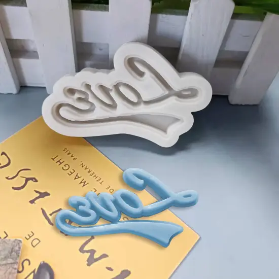 SCRIPT LOVE SILICONE MOLD {1}