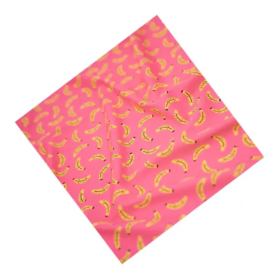 Bananas on Pink Printed Spandex Fabric {5}