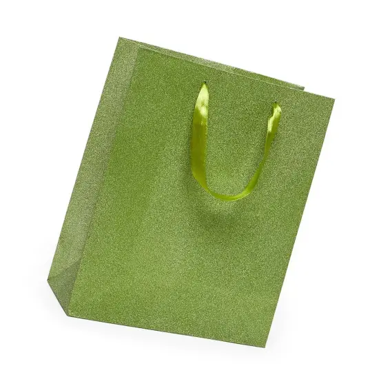 Glamorous Glitter Grain Totes Large Size 10 1/4'' x 4 3/4'' x 12 5/8'' Lime {4}