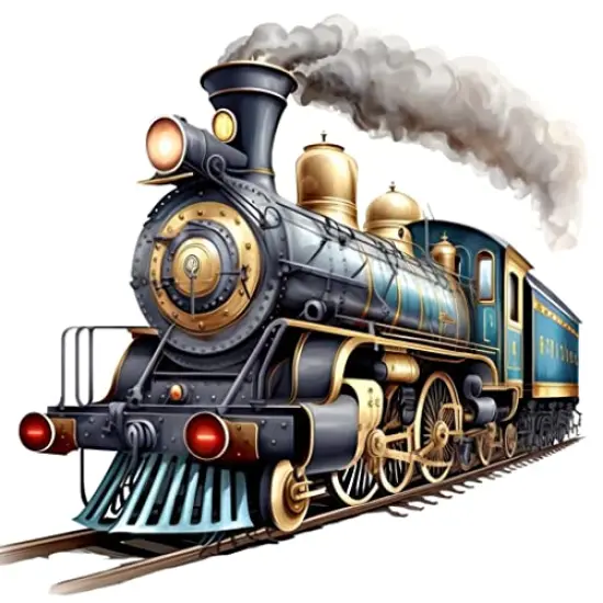 Steam Train #5 Edible Cake Topper Image Decoration Frosting sheet (8 Inch Round) {1}