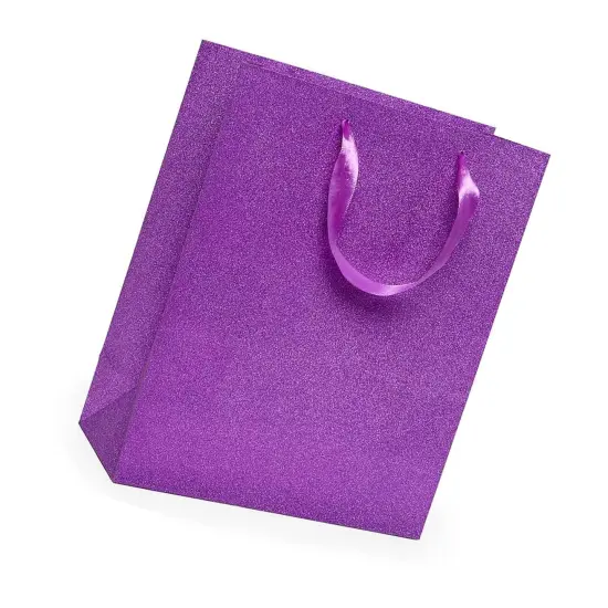 10 1/4'' x 4 3/4'' x 12 5/8'' Glitter Grain Bags for Special Occasions Purple {3}