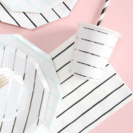 SILVER FRENCHIE STRIPED CUPS {2}