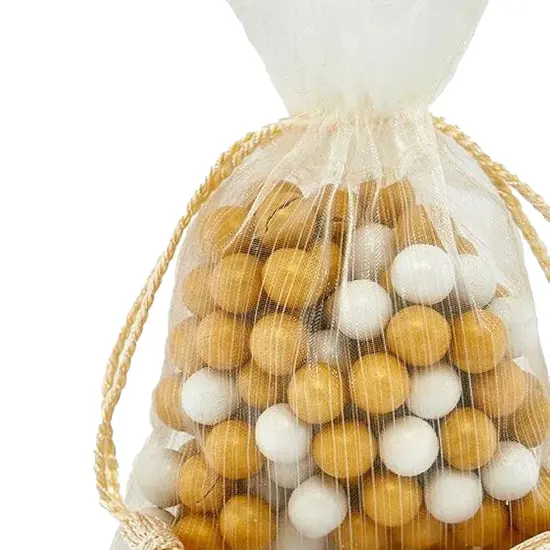 Stylish Gift Bag with Tassels 5" x 6 1/2" Ivory {4}