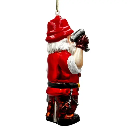 Handyman Santa Glass Ornament, Skilled Builder, Tradesman and Repairman Gift {4}