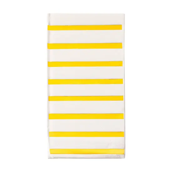 Durable White with Gold Stripes Paper Dinner Napkins (600 Napkins) {1}