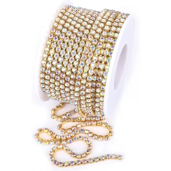 Glamorous Rhinestone Chains in Silver and Gold 5 Yards {4}