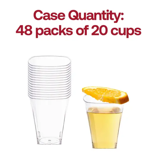 Clear Square Plastic Shot Glasses - 2 oz. (960 Glasses) {5}
