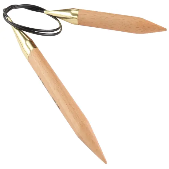 KnitPro-Basix Beech Fixed Circular Needles 40"-Size 19/15mm {1}