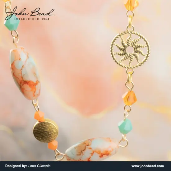 Crystal Lane DIY 7" Designer Glass Focal Bead Mix Strand Copper Mix {2}