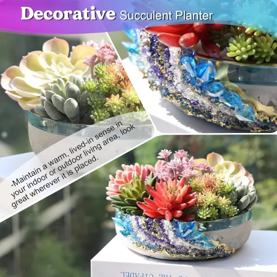 LET'S RESIN Large Epoxy Molds, 8'' for Succulent Pot, Round Silicone Molds for Casting Resin, Plaster, Concrete Cement, DIY Jewelry, Makeup Storage Container, Flower Plant Pots {5}