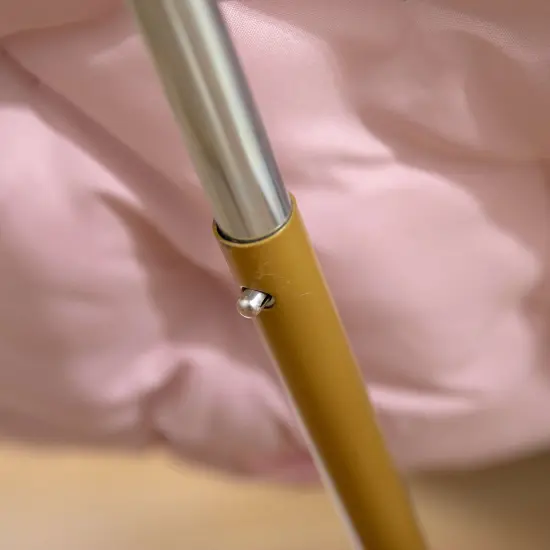 Emma and Oliver Ersa Oversize Folding Saucer Chair with Cozy Faux Fur Cushion and Metal Frame for Dorms, Bedrooms, Apartments and More BlushFauxFur/SftGold {6}