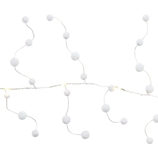 Northlight LED Pom Pom Garland Christmas Light Set - Warm White - 4.25' Clear Wire - 10ct {5}