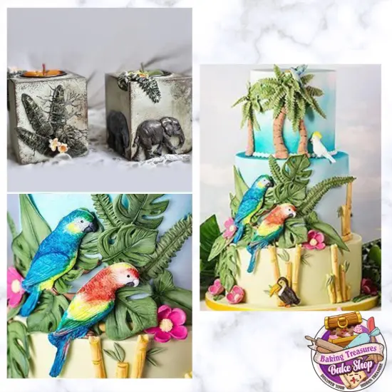 Leather leaf and filler flower Silicone Mold {5}