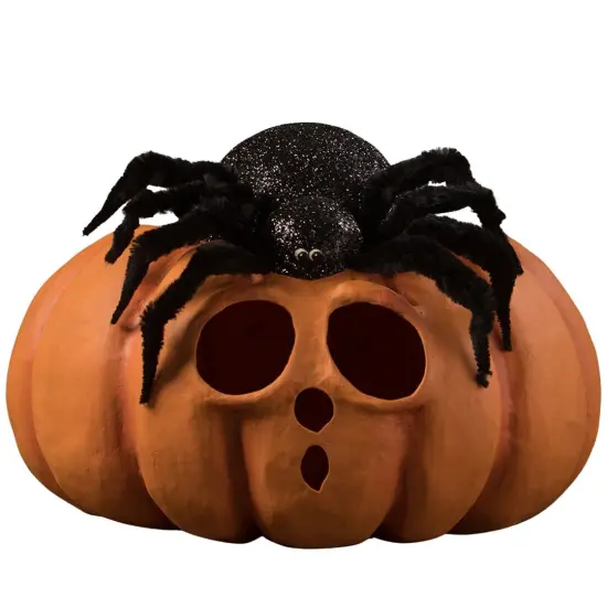 Spider on Pumpkin JOL 12.5" {2}