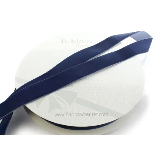 1" Velvet Ribbon (5yd & 25yd Spool Lengths) Navy {3}