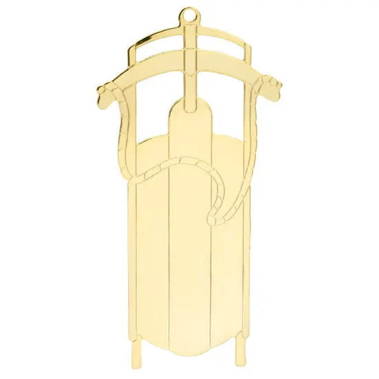 Gloria Duchin Gold Metal Sled Christmas Tree Ornament {1}