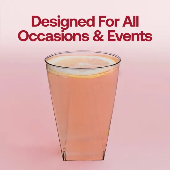 Clear Square Bottom Disposable Plastic Cups - 10 oz. (500 Cups) {6}
