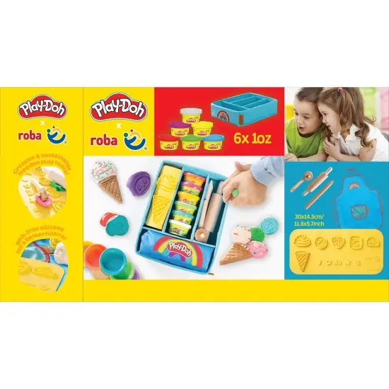 Play-Doh: Creative Playset - All Inclusive Clay Art Set, (6) 1oz Play-Doh Containers, Storage Box, Apron, 3pc Wooden Tools, 3D Silicone Mat, Kids 3+ {3}