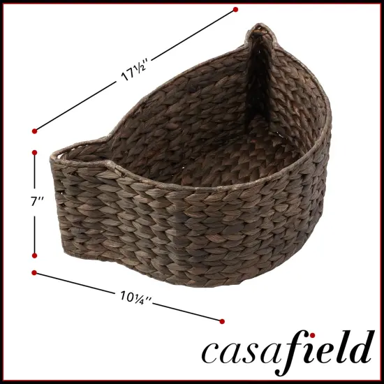 Casafield Cat Shaped Storage Basket, Woven Water Hyacinth Pet Toy Organizer Bin {3}