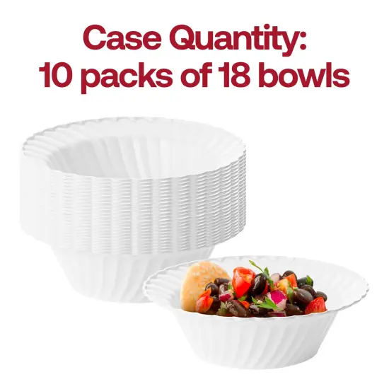 White Flair Plastic Dessert Bowls - 5 oz. (180 Bowls) {5}