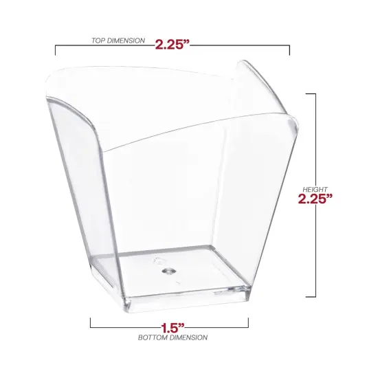 Clear Small Square Disposable Plastic Cups - 3.5 oz. (288 Cups) {3}