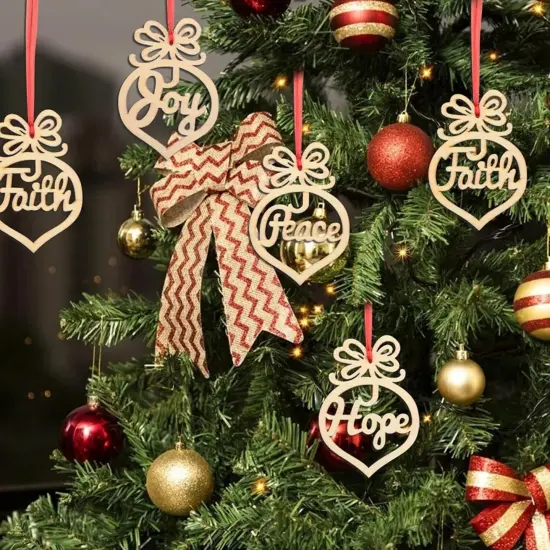 Kitcheniva 6Pcs Christmas Decorations Wooden Hanging Ornament {3}