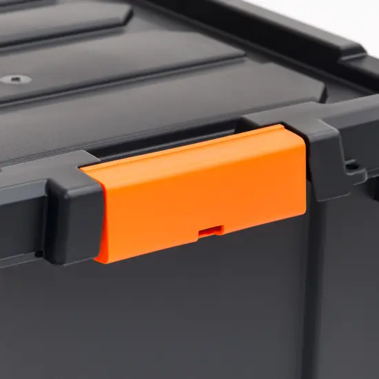 IRIS USA 3 Gal. Plastic Storage Bins with Lids, Latching Totes, Heavy Duty Containers Black {6}