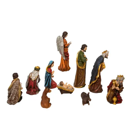 Kurt Adler 12.5-Inch Nativity Figurines Table Piece, 10-Piece Set {2}