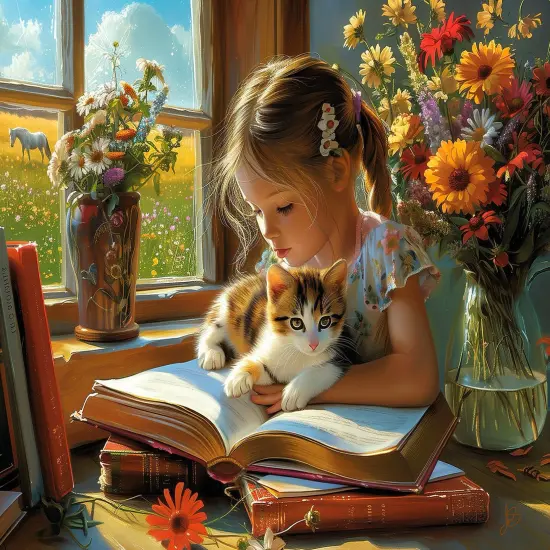 Sunsout Study Buddy 500 pc Large Pieces Jigsaw Puzzle 77105 {1}